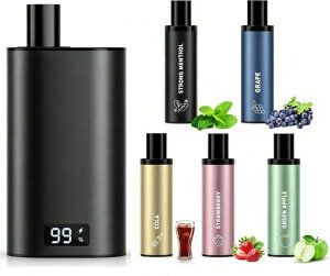 DBL �d�q�^�o�R �x�C�v vape �{�� �V�[�V�� �|�b�h������ 5�����Z�b�g ���΂��J�v�Z���Ή� ��e�� 25000�p�t LED�\�� �j�R�`���Ȃ�