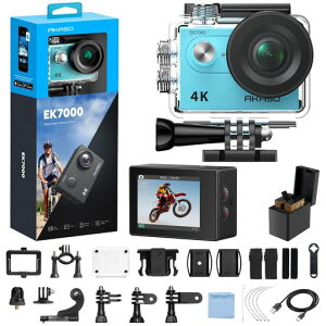 AKASO �A�N�V�����J���� EK7000 4K30FPS 20MP �����J���� WiFi���� Type-C�O���}�C�N�Ή� 40M�h�� 170�x�L�p�����Y 1050mAh�o�b�e���[2�t�� �A�N�V�����J�� �E�F�A���u���J���� �����R���t��