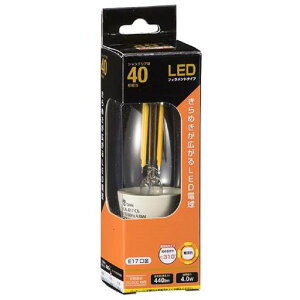 OHM LED�d�� �t�B�������g�^�C�v �V�����f���A�` E17 40�`���� 4W �N���A �d���F LDC4L-E17 C6 06-3466