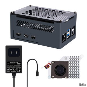 �y���������z���^���P�[�X for Raspberry Pi 5 �{ �����A�N�e�B�u�N�[���[ �{ 27W USB-C �d�� �Ή� 1GB/2GB/4GB/8GB
