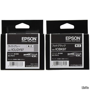 �y���������zEPSON �����C���N�J�[�g���b�W ICLGY97 ���C�g�O���[ + �G�v�\�� EPSON �����C���N�J�[�g���b�W ICBK97 �t�H�g�u���b�N ���^