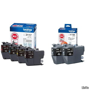 �y���������z�u���U�[�H��(Brother Industries) �C���N�J�[�g���b�W4�F�p�b�N LC3117-4PK + �C���N�J�[�g���b�W�u���b�N2�p�b�N(�G�R�p�b�P�[�W) LC411BK-2PK-E