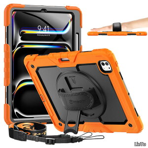 �y���������ziPad Pro 13�C���` (M4/M5) ��p�P�[�X �ϏՌ� �n���h�O���b�v/�V�����_�[�X�g���b�v�t�� ���u��/�c�u�� 360�x��]�X�^���h �y�����[ �H�� ���� ��ʃt�B���� �h�o ���h�~ ��� �S�ʕ�