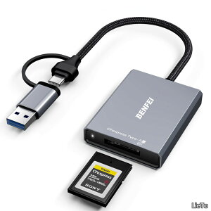 �y���������zCFexpress �^�C�vA �J�[�h���[�_�[ USB 3.2 (Gen 2) 10Gbps USB-C&USB-A 2-in-1 Type A CFexpress �A�_�v�^ Windows/Mac/Linux/Android