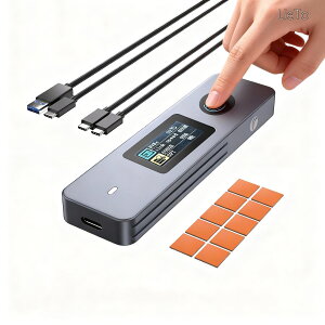 �y���������z�w��F�� SSD�P�[�X M.2 NVMe/SATA���Ή� TFT�f�B�X�v���C���� �y���R�k�E�����΍�z �n�[�h�E�F�A�Í��� USB3.2 Gen2 10Gbps �����f�[�^�]�� �Z�L�����e�B �O�t���n�[�h�f�B�X�N�P�[�X