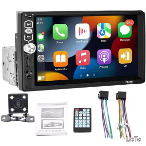 �y���������zApple Carplay �J�[�X�e���I Android Auto �t���A7 �C���` HD �^�b�`�X�N���[�� Bluetooth �n���Y�t���[�J�[���W�I AUX/TF/USB EQ FM ���W�I���T�|�[�g �~���[�����N SWC�A���A�r���[�J�����t��