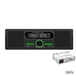 �y���������zdsp �J�[�I�[�f�B�I �X�s�[�J�[���� 1DIN�f�b�L FM AM Bluetooth���� �n���Y�t���[�ʘb AUX USB�Đ� Type-C�[�d 12V/24V�Ή�