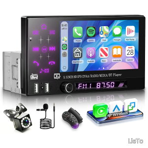 �y���������z1DIN �f�B�X�v���C�I�[�f�B�I�F���� CarPlay/AndroidAuto�A�~���[�����N�ABluetooth�A�C�R���C�U�[�ݒ�A�f���A�� USB�A�J���t���o�b�N���C�g�AFM ���W�I���ځA�o�b�N�J����?�}�C�N�t��