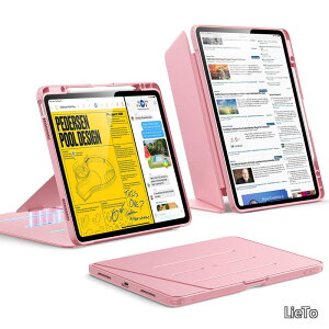 �y���������ziPad Air 13�C���` �P�[�X M4/M3/M2�i2026/2025/2024�j�Ή� �y�����[ �O�܂�X�^���h �c���Ή� ���p�x���� �ϏՌ� �S�ʕی� �I�[�g�X���[�v Pencil Pro/USB-C�Ή� Flip�V���[�Y �s���N