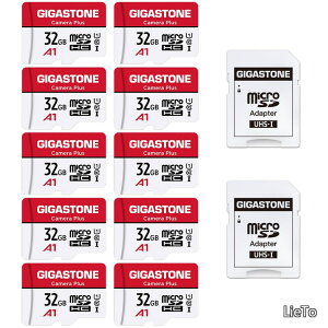 �y���������z�}�C�N��sd�J�[�h 32GB Camera Plus microSDHC U1 C10 �t��HD 10�Z�b�g �������[�J�[�h 90MB/s Full HD���� SD�A�_�v�^�[2���t��