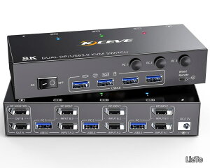 �y���������z8K@30Hz USB3.0 KVM�ؑ֊� 3����2�o�́A�~���[/�g�����[�h (2 DP�|�[�gPC) KVM Switch KVM�X�C�b�` PC3��ƃ��j�^�[2��Ή� �L�[�{�[�h�A�}�E�X��3PC�ŋ��L �h���C�o�[�s�v �ȒP�ɐڑ� �茳�X