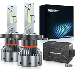 �y���������z�����zBLUESEATEC H4 LED �w�b�h���C�g Hi/Lo 6000K �z���C�g �Ԍ��Ή� 12V/24V�ԑΉ�(�g���b�N/HV/EV) �É��t�@�� �m�C�Y�΍�� ��d����H 2��