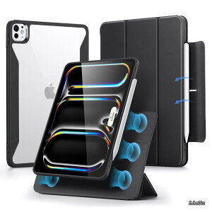�y���������ziPad Pro 13�C���` �P�[�X�iM5/M4�A2025/2024�j��p Pencil�z���_�[�t�� ���O���\�}�O�l�b�g�J�o�[ �c�u��/���u���X�^���h Pencil Pro/USB-C���S�Ή� Rebound 360�V���[�Y �u���b�N