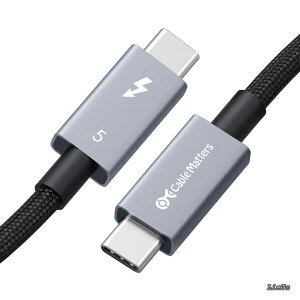 �y���������zCable Matters 80Gbps �ґgThunderbolt 5 �P�[�u�� - 1m�A[�ő�120Gbps�ш敝�u�[�X�g�E240W�[�d�E8K / 4K@540Hz]�A�T���_�[�{���g5 �P�[�u���AThunderbolt 4/USB4/USB-C�Ή��A�u���b�N
