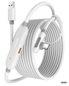 �y���������z�����N�P�[�u�� �[�d�@�\�t�� Meta Quest 3S/Quest 3/Oculus Quest 2/Pico 4�ɑΉ� �Q�[��PC/Steam VR�p �y5Gbps�����f�[�^�ڍs ���ϋv�i�C�����f�ށzUSB-A 3.3 & Type C�P�[�u�� �V�тȂ���[�d