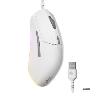 �y���������z�Q�[�~���O�}�E�X �L�� �y�� ��x�� 1.35ms ���ϋv 8 500DPI ���J�j�J���X�C�b�` ���܂�h�~ PTFE(�e�t����)�\�[�� 3�]�[��RGB�C���~�l�[�V���� Rival 3 Gen 2 62516 �z���C�g