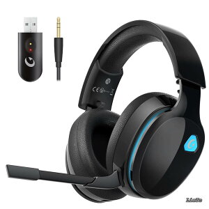 �y���������z���C�����X 2.4G USB�A�_�v�^�[ Bluetooth 5.3 �L�� 3WAY�ڑ� PS5 PS4 PC Switch �X�}�[�g�t�H�� Xbox One �Ή� 50MM�h���C�o�[ ��x�� 40H�Đ� �}�C�N�t�� �u���b�N Gvyugke CT300