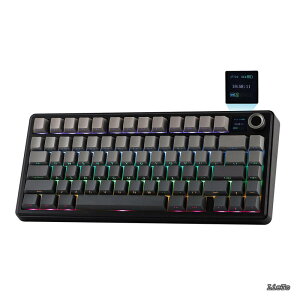 �y���������zX AULA F75 MAX �g���C���[�h���C�����X�Q�[�~���O�L�[�{�[�h TFT�X�N���[�� �m�u �z�b�g�X���b�v�Ή� 2.4GHz/Type-C/BT5.0 �K�X�P�b�g�N���[�~�[ PC/Mac/�I�t�B�X/�Q�[���p �Z�K�F�؎擾 (B