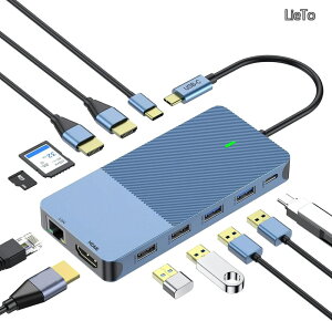 �y���������zUSB C �h�b�L���O�X�e�[�V���� 100W PD�[�d�Ή� 4K�g���v���f�B�X�v���C(HDMI/DP) �M�K�r�b�gLAN USB3.1 Gen2(10Gbps) SD/TF�J�[�h���[�_�[ MacBook/Windows/Chromebook/����/�؈� Type-C�f�o�C�X�p