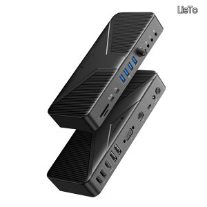 �y���������zUSB C �h�b�L���O�X�e�[�V���� 20 in 1 Type C Dock 4��ʏo�� 4K HDMI/DP/VGA�o�� 10Gbps USB3.2 GEN2 PD60W&18W�[�d�|�[�g/RJ45/3.5mm �I�[�f�B�I+�}�C�N+ 2-in-1/USB-A/USB-C/SD&TF�J�[�h�X���b�g���� ���b�v