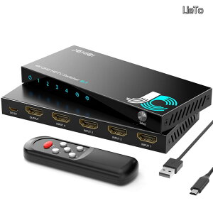 �y���������zHDMI �؂�ւ��� 4����1�o�� 4K@60Hz/2K@120Hz/1080P@240Hz HDMI2.0�ؑ֊� �Z���N�^�[ �����R���t�� HDCP 2.2/HDMI 2.0 HDR 3D�Ή� �I�ׂ鎩���E�蓮�ؑ֋@�\ �yPS3/PS4/PS5/Switch����m�F�ς݁z�S�|�[