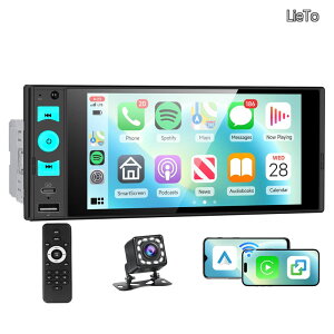 �y���������z1 DIN�J�[���W�I ���C�����XCarPlay/Android Auto�~���[�����O�Ή� 6�C���`�C���Z���^�b�`�X�N���[������ 1DIN�J�[�X�e���I MP5�v���C���[ Bluetooth/FM���W�I/EQ/�X�e�A�����O�z�C�[���R��