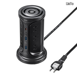 �y���������z�d���^�b�v �^���[�^ AC�R���Z���g×12��/USB-A×2�|�[�g/Type-C×1�|�[�g �ꊇ�W���X�C�b�`�t��2m �u���b�N TAP-B112C1A2BK