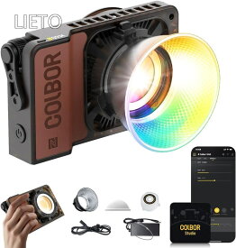 【送料無料】COLBOR 撮影用ライト W60R RGBビデオライト 2700-6500K 15200 Lux コンパクト GM補正 CRI97/TLCI99 TYPE-C/DC電源対応 APP制御 スタジオ照明/YOUTUBE/動画撮影