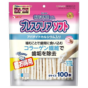 【3個セット】マルカン ゴン太の歯磨き専用ガム ブレスクリアソフトアパタイトカルシウム入りSお徳用100本
