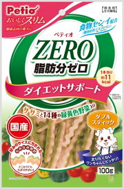 【3個セット】ペティオ ペティオおいしくスリム脂肪分ゼロダブルスティックササミと14種の緑黄色野菜入100gg