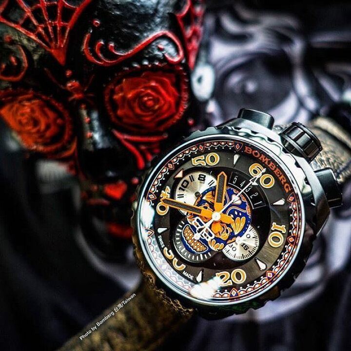 楽天市場】BOMBERG ボンバーグ BOLT-68 ブルースカル BS45CHPBA.051.3 