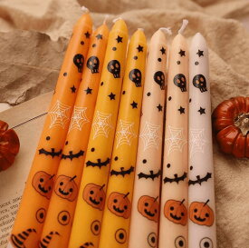 ハロウィン　飾り　キャンドル　2本セット　全4色　【訳あり10%オフ】【パッケージ破損】