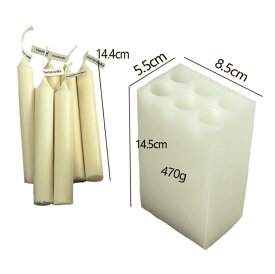 シリコン　テーパーキャンドル 型　6本組み　モールド　キャンドル作り　パラフィンワックス　ソイワックス