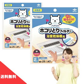 送料無料 東洋アルミ パッと貼るだけ ホコリとりフィルター 浴室乾燥機用 2枚入 【X2個セット】 約25cm x 約47cm 貼るだけ 乾燥機 フィルター filter