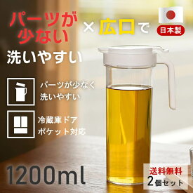 【お買い物マラソン】送料無料 ハンディポット 1200 容量 1.2L【2個セット】 冷水筒 スリムジャグ ピッチャー 冷水ポット 丸型 スリム ウォータージャグ ウォーターポット 冷蔵庫 麦茶ポット 持ち手付 麦茶 お茶パック 水出し 新生活 一人暮らし 日本製【全2色】ヒマラヤ化学