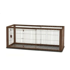 【同梱不可】リッチェル 木製 スライド ペット サークル レギュラー ダークブラウン