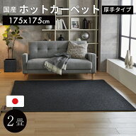 日本製ホットカーペット 2畳 本体　厚手タイプ　175x175cm【 電気カーペット カーペット 2帖 】