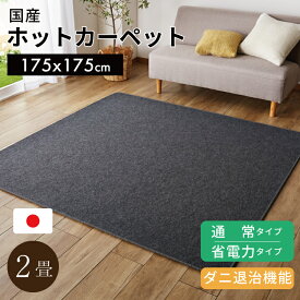 日本製 ホットカーペット 2畳 本体 175x175cm 通常タイプ / 省電力タイプ【 ホットカーペット2畳用サイズ 電気カーペット 電気カーペット2畳 本体 省エネ 防ダニ 日本製 】[01htc]