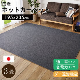 日本製 ホットカーペット 3畳 本体 195x235cm 通常タイプ / 省電力タイプ【 ホットカーペット3畳用 本体 】[01htc]