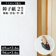 お部屋が明るい 強さ約2倍 アイロンで貼る障子紙 障子2枚分 アイロン障子紙 69cm×3.6m / 94cm×3.6m