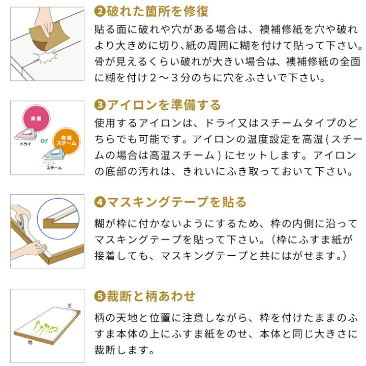 楽天市場】【送料無料 あす楽】アイロン襖紙 95x203cm 2枚入 2本セット 