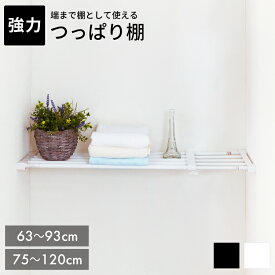 つっぱり棚 伸縮タイプ 63～93cm/75～120cm 突ぱり強力伸縮棚【 突ぱり 突っ張り 壁面収納 隙間収納 収納ラック 伸縮棚 つっぱり棚 突ぱり棚 突っ張り棚 突っ張り つっぱり ラック】[10flat]