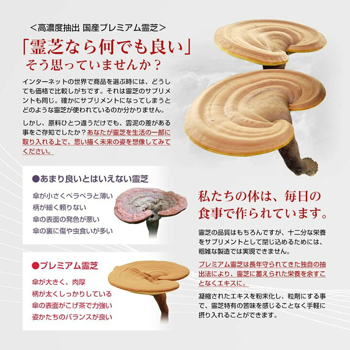 楽天市場】プレミアム 霊芝 180粒 (約1カ月分) 霊芝 赤芝 赤霊 れいし  