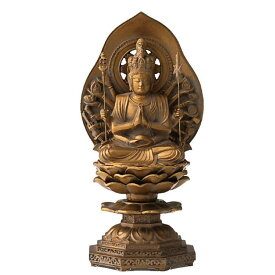 十二支のお守本尊 15cm八体仏 千手観音菩薩 古美金 子年生まれのお守り本尊 干支 十二支 高岡銅器 オブジェ 鋳造仏 母の日 父の日 敬老の日 誕生日 プレゼント ギフト お祝い事 開運グッズ おすすめ 人気 日本製 正規品 送料無料