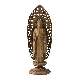 十二支のお守本尊 15cm八体仏 阿弥陀如来 古美金 戌年・亥年生まれのお守り本尊 干支 十二支 高岡銅器 オブジェ 鋳造仏 母の日 父の日 敬老の日 誕生日 プレゼント ギフト お祝い事 開運グッズ おすすめ 人気 日本製 正規品 送料無料