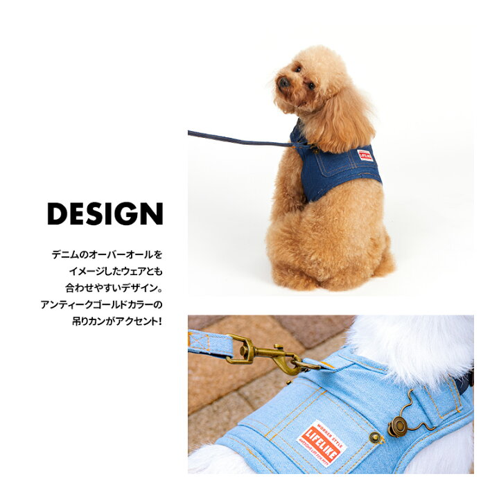 楽天市場】【デニムハーネスM】 デニムハーネス 犬 ハーネス リード付 