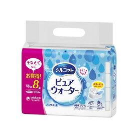 ユニ・チャーム シルコット ピュアウォーター ウェットティッシュ つめかえ用 58枚×8パック 業務用大容量 家族まとめ買い