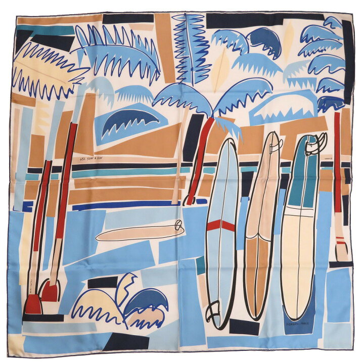 楽天市場】新品同様 エルメス カレ90 SEA SURF AND FUN 海と 