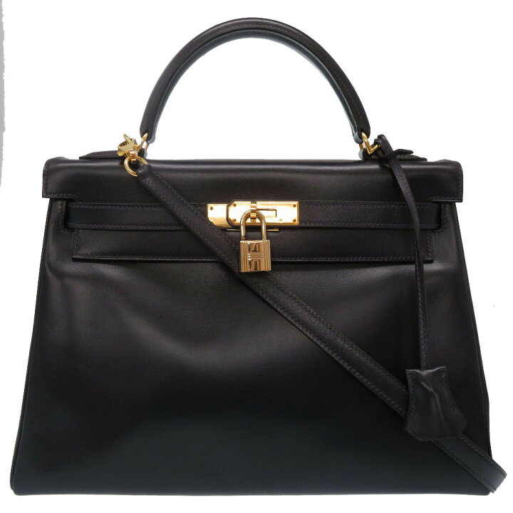 楽天市場】美品 エルメス ケリー32 内縫い ボックスカーフ ネイビー 