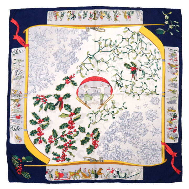 楽天市場】美品 エルメス カレ90 Neige d